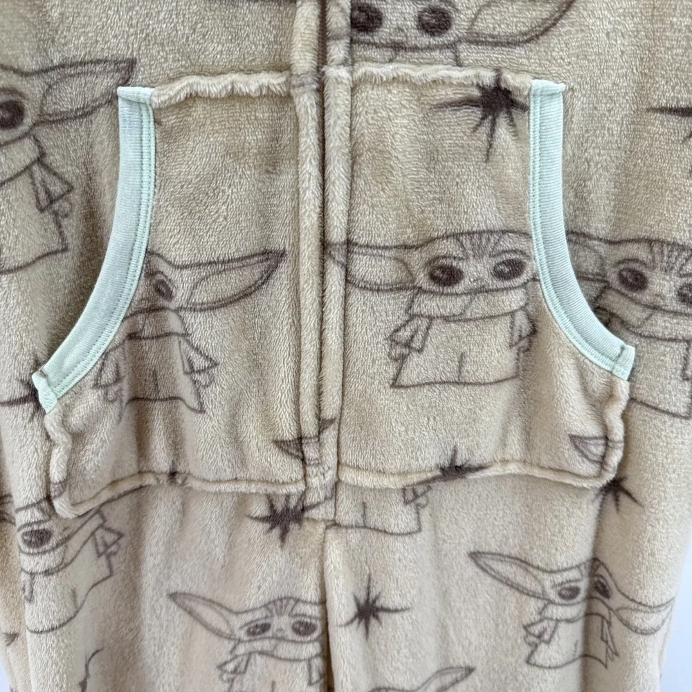 Disney Lucas Film Baby Yoda Pajamas Womens S 4-6 Fleece Costume One Piece PJs - Picture 6 of 10